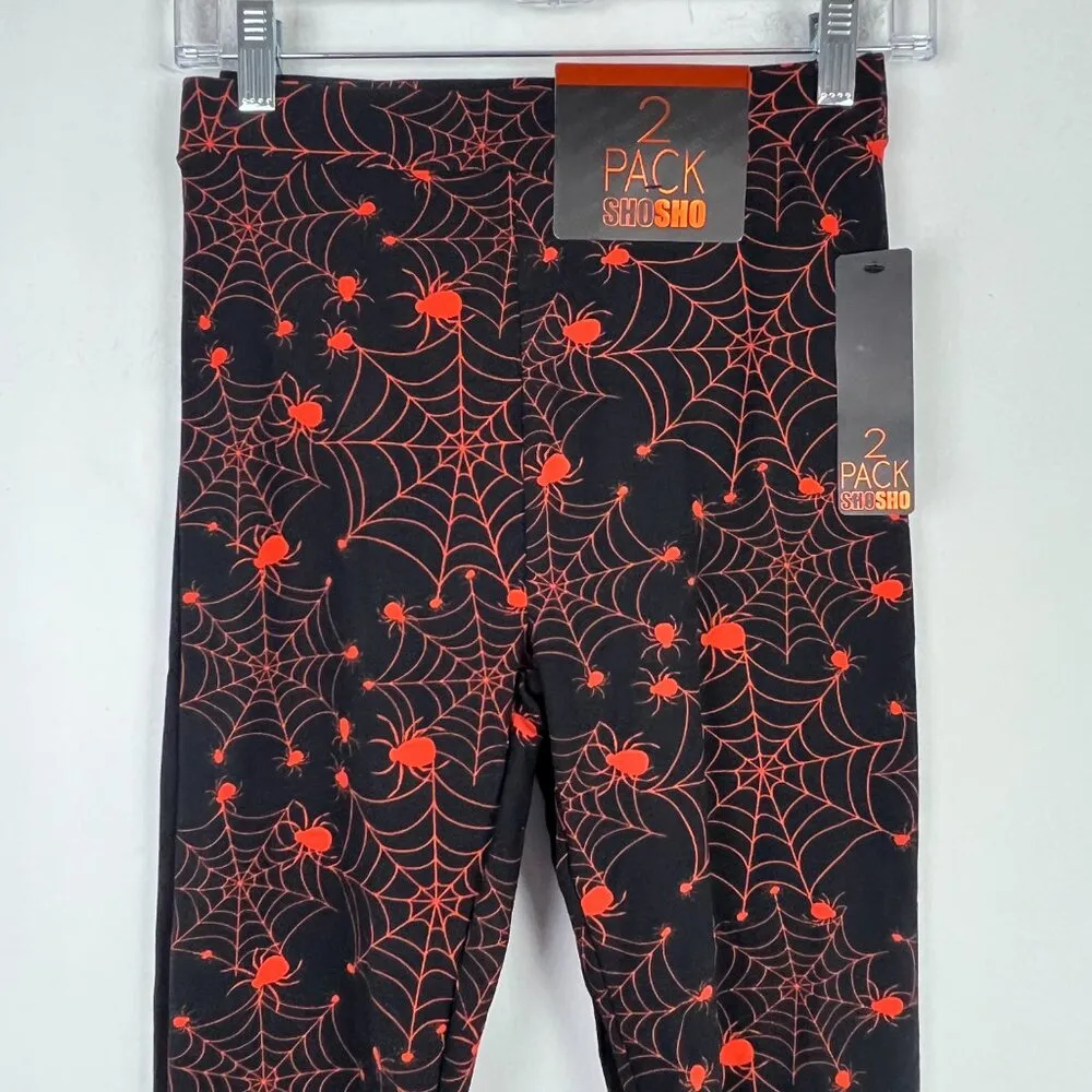 NWT Shosho Spider Halloween 2 Pack Lightweight Fleece Leggings S/M Small/Medium - Image 2