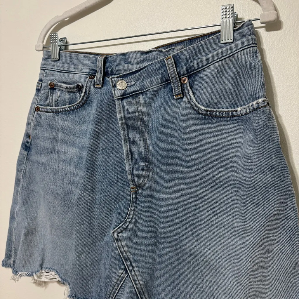 NWOT AGOLDE Criss Cross Denim Skirt Size 27 NEW - Image 5