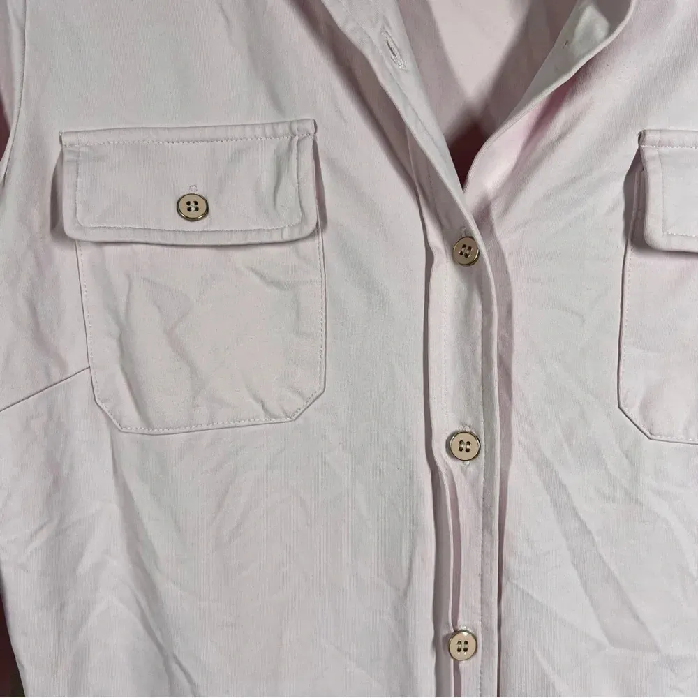 J. McLaughlin  Pink Nylon Roll Tab Sleeve Top‎ - Image 3