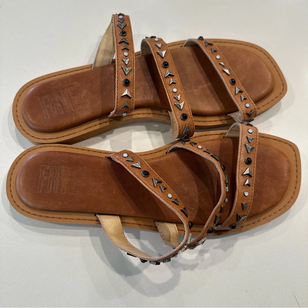 Frye Faye Studded Slide Sandals Premium Leather Size‎ 10 - Image 2