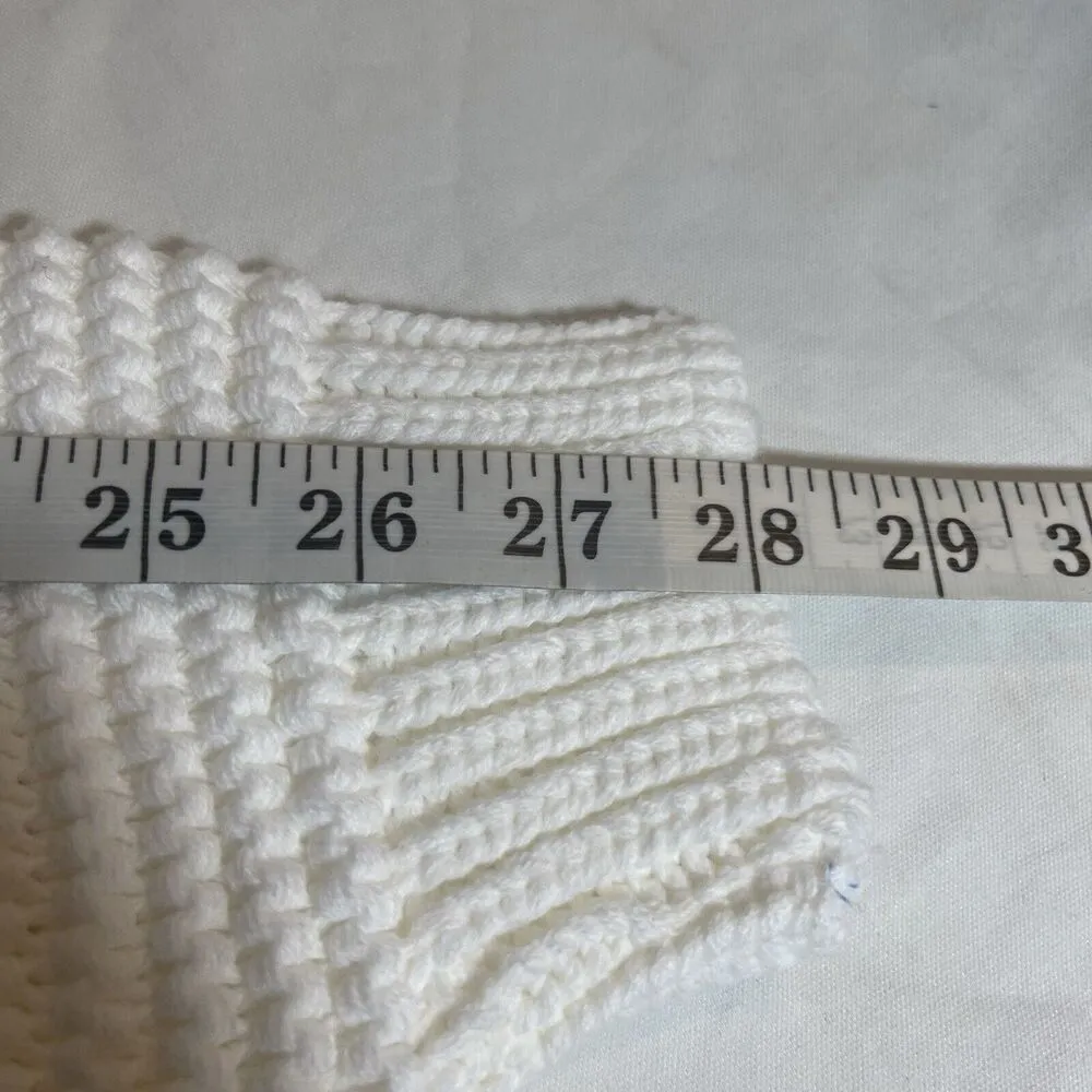 In The Style Womens Sweater Size 6 Chunky Knit Striped Gray White Round Neck - Image 12