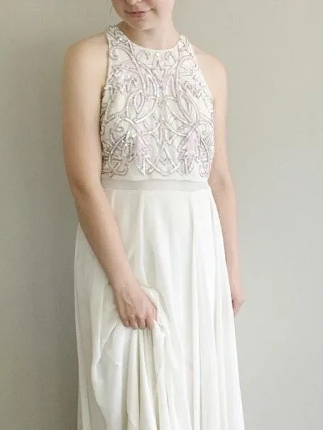 Mother Of Pearl Sequined Formal Dress - Image 2