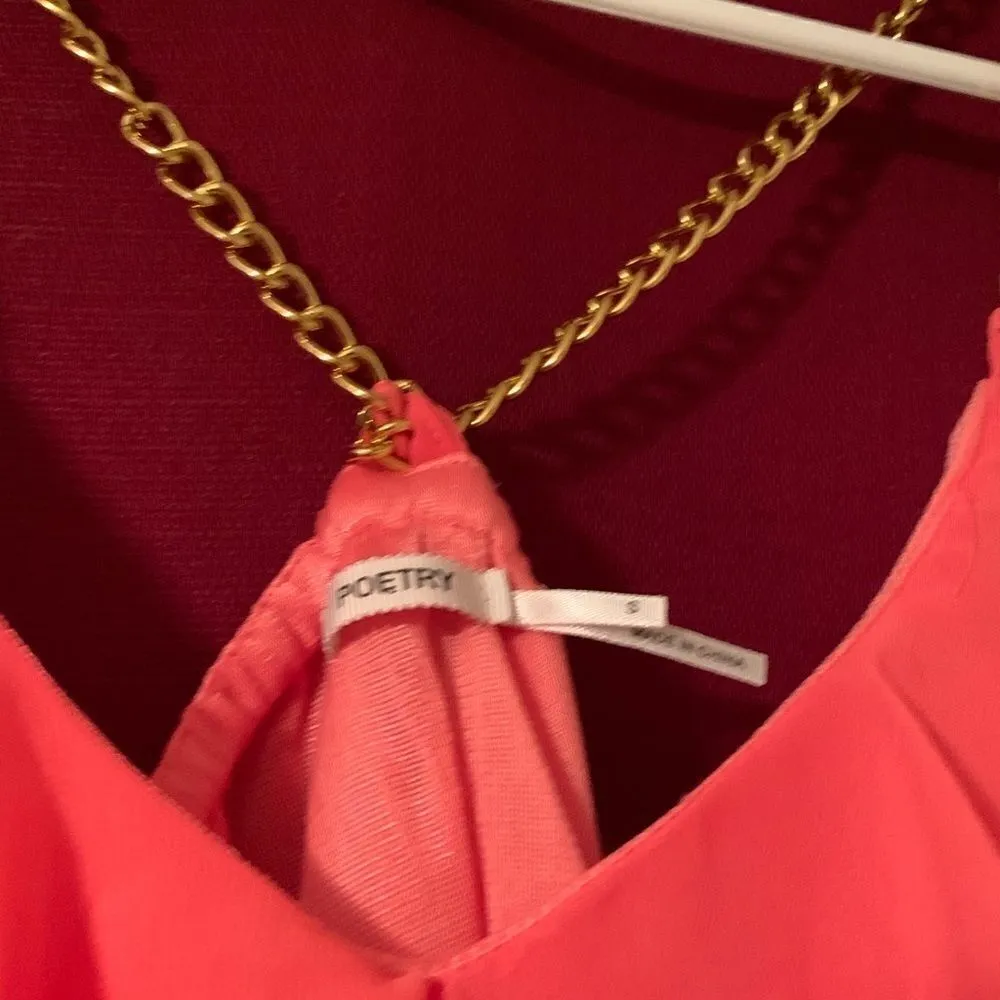 Peach color tank with gold straps small - Image 2