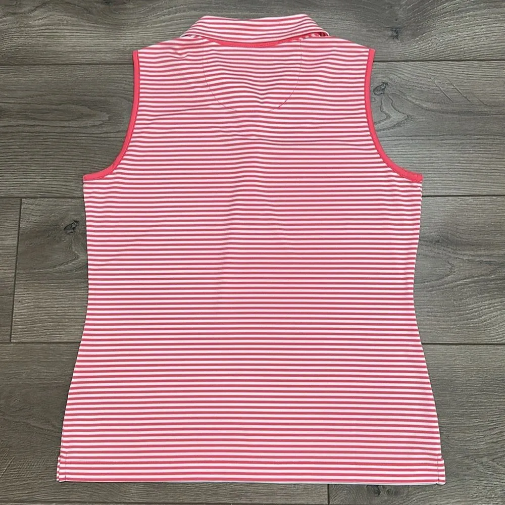 EP Pro Tour Tech Striped Golf Tennis Polos Tank‎ Tops Pink Green Size Small - Image 8