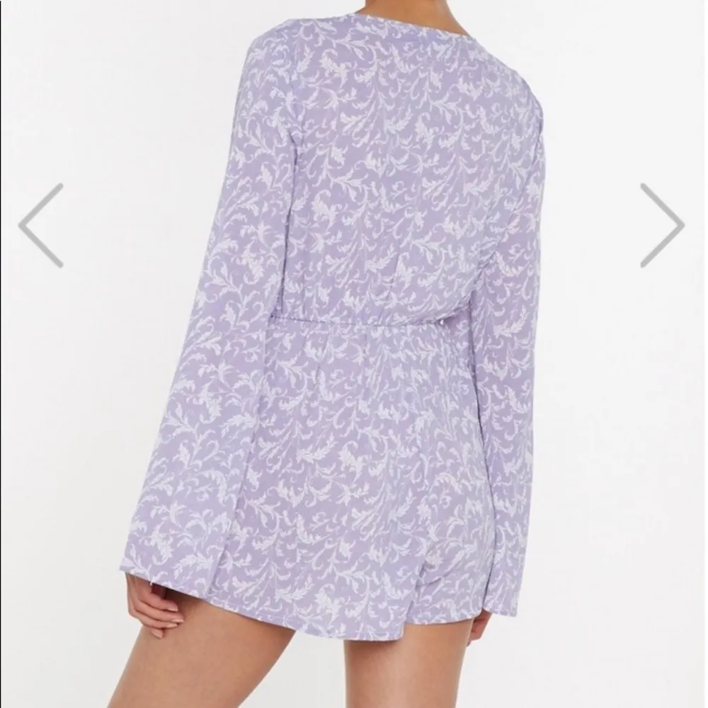Nasty Gal Lilac Printed Romper boho Y2K - Image 4