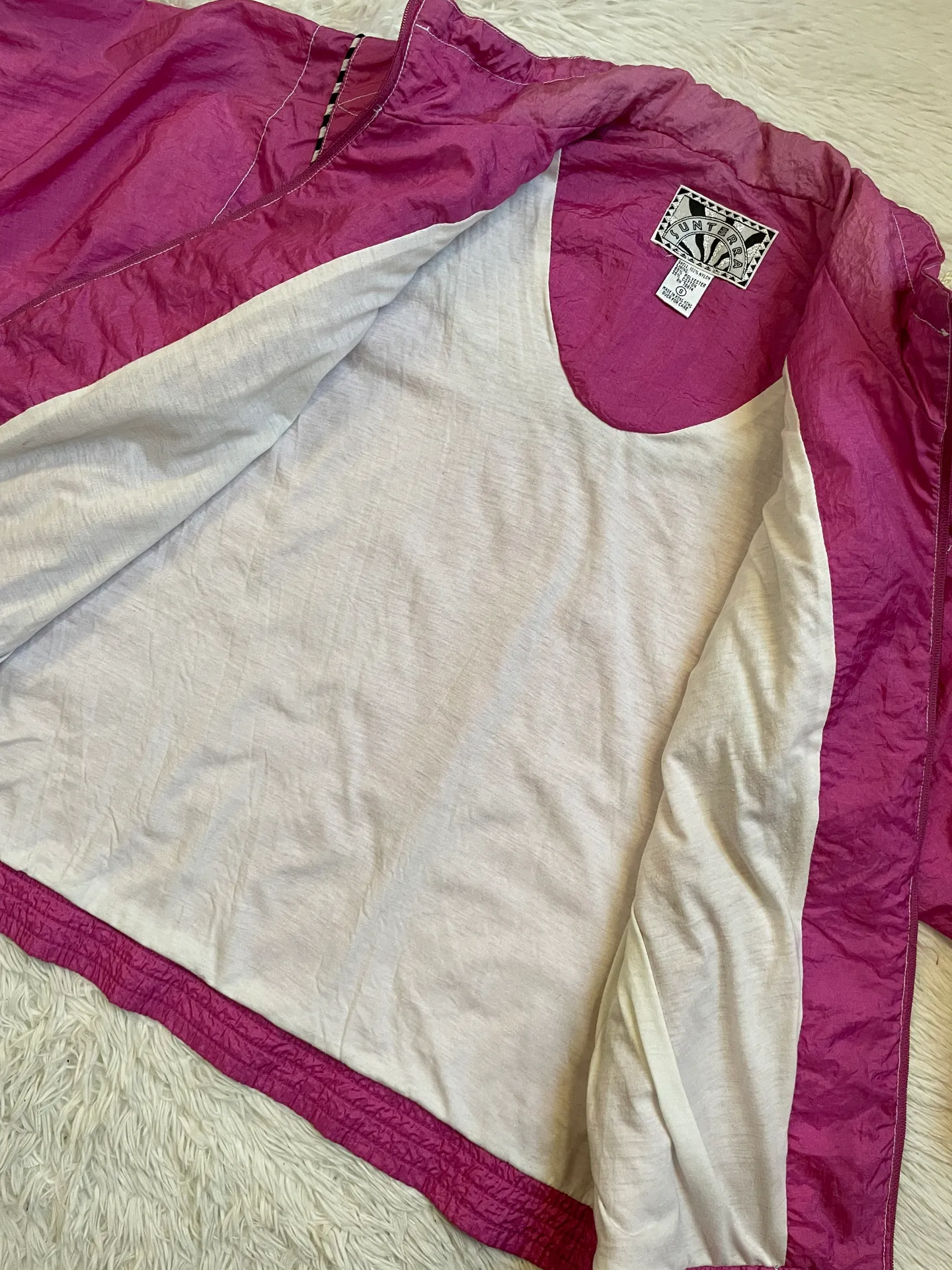 Vintage 80s windbreaker pink zip up jacket - Image 6