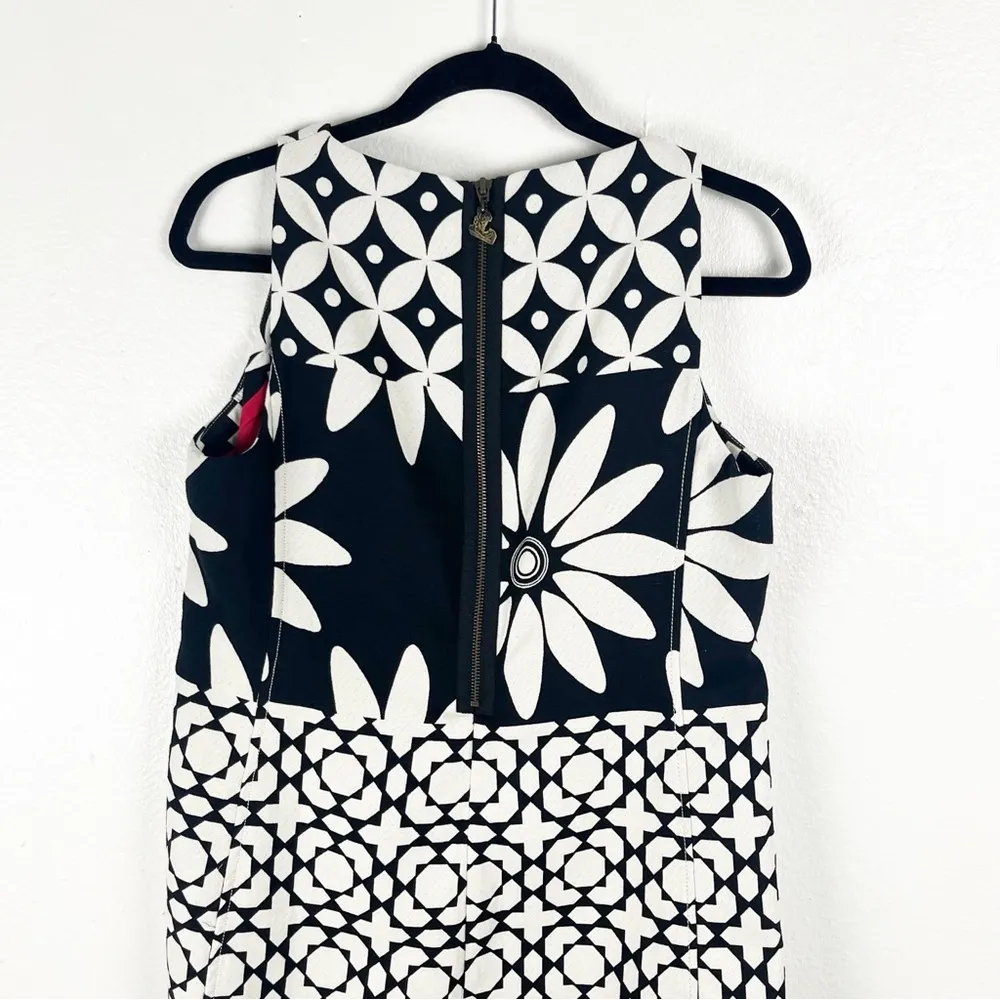DESIGUAL By Christian Lacroix Black White Floral Side Pockets Lined Dress 12 - Image 6