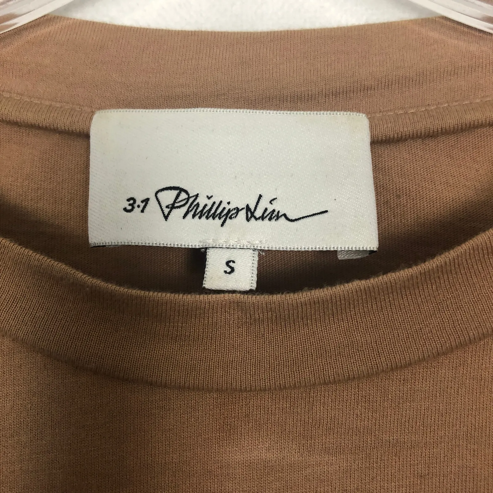 3.1 Phillip Lim Silk/Cotton 3/4 Sleeves Tan Top Size Small - Image 2