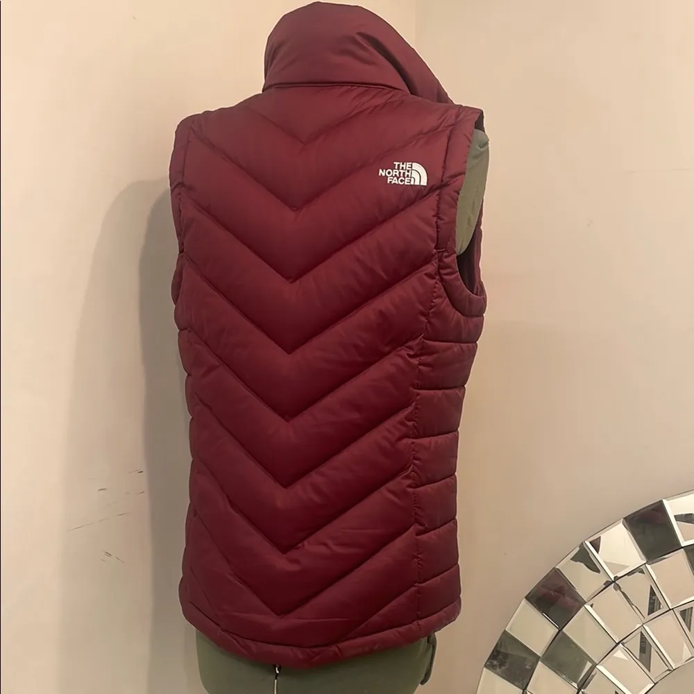 The North Face Women's Burgundy Puffer Vest - Image 2