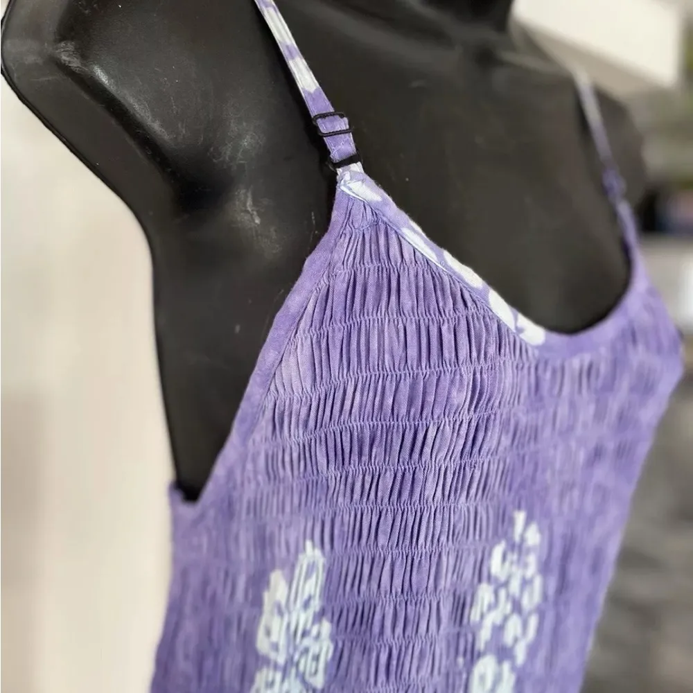 young fashion purple flowy summer dress one size - Image 2