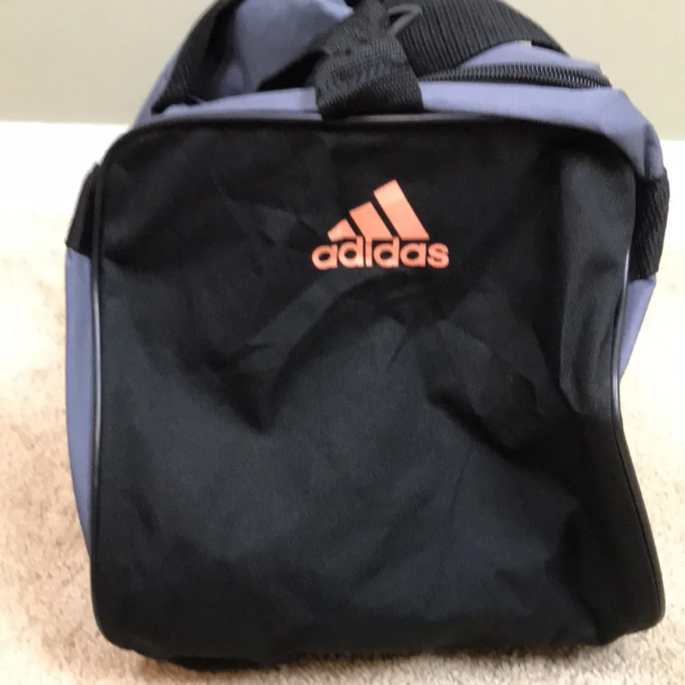 Adidas Athletic Sports Gym Graphic Print Logo Gray Black Peach Multi-Colored Bag - Image 6