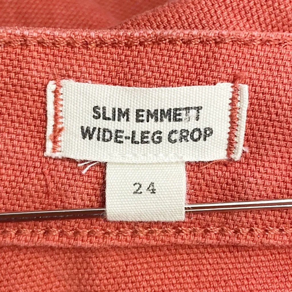 Madewell Slim Emmett Wide Leg Crop Pants Warm Nutmeg Rust Cotton Size 24 | 00 - Image 10