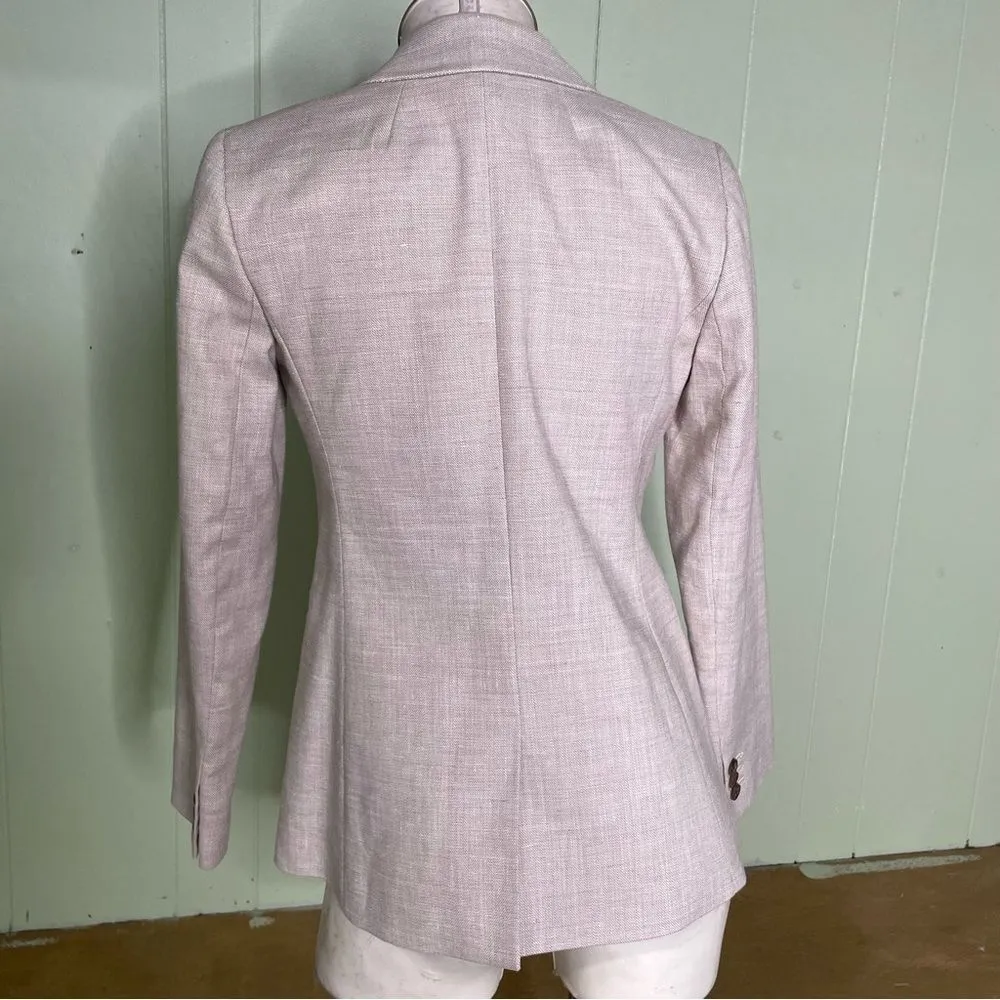 J.Crew Parke Linen Single Blazer Jacket in Natural Beige‎ Size 00 Style #H9710 - Image 5