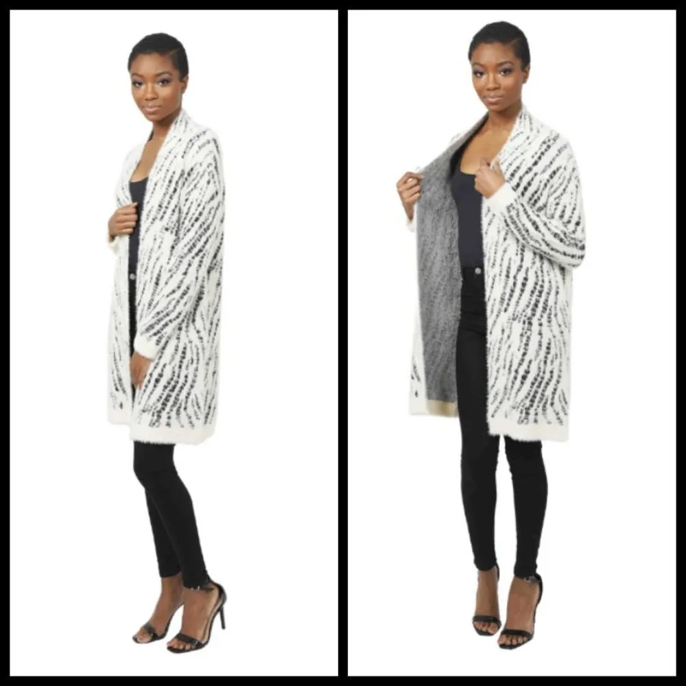 💕LOVE TOKEN💕 Betty Open Front Cardigan ~ Ivory & Black NWT - Image 3