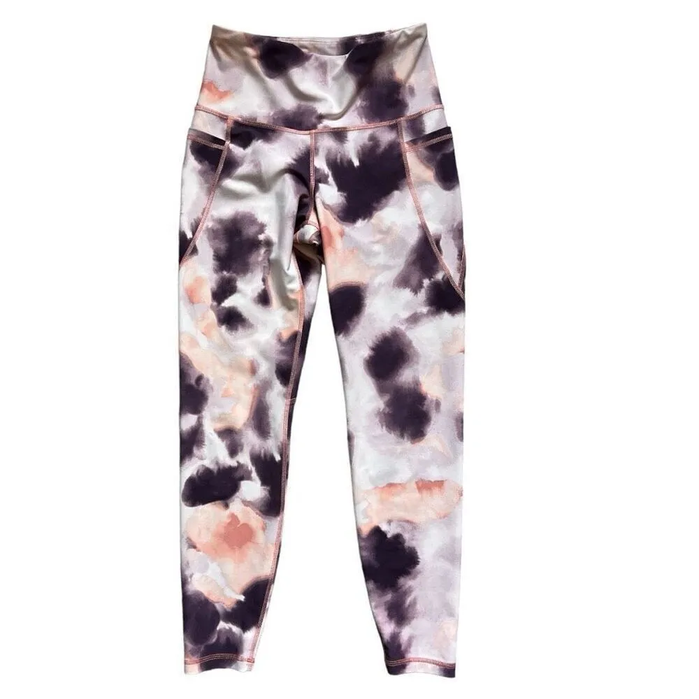 Womens Old Navy High-Waisted 7/8 Leggings in Peace Watercolor - Sz M - Image 3