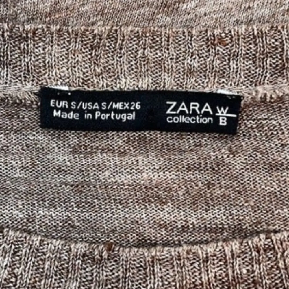 Zara Brown Crewneck Bell Sleeve Top Size S - Image 5