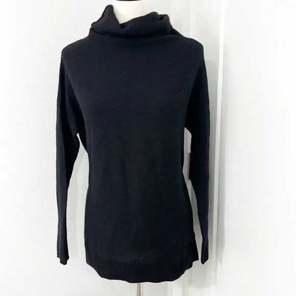Joie XS Black Cashmere Mock Cowl Neck Longsleeve Lightweight Sweater - Image 2