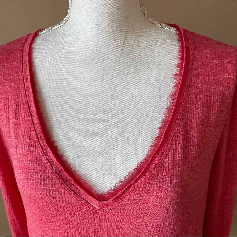 DELETTA | Coral Long Sleeve Peplum Top Sz M - Image 3