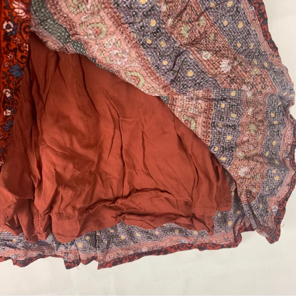 Altard State medium mini dress long sleeve Bohemian Floral Top Earthy Tones cott - Image 7