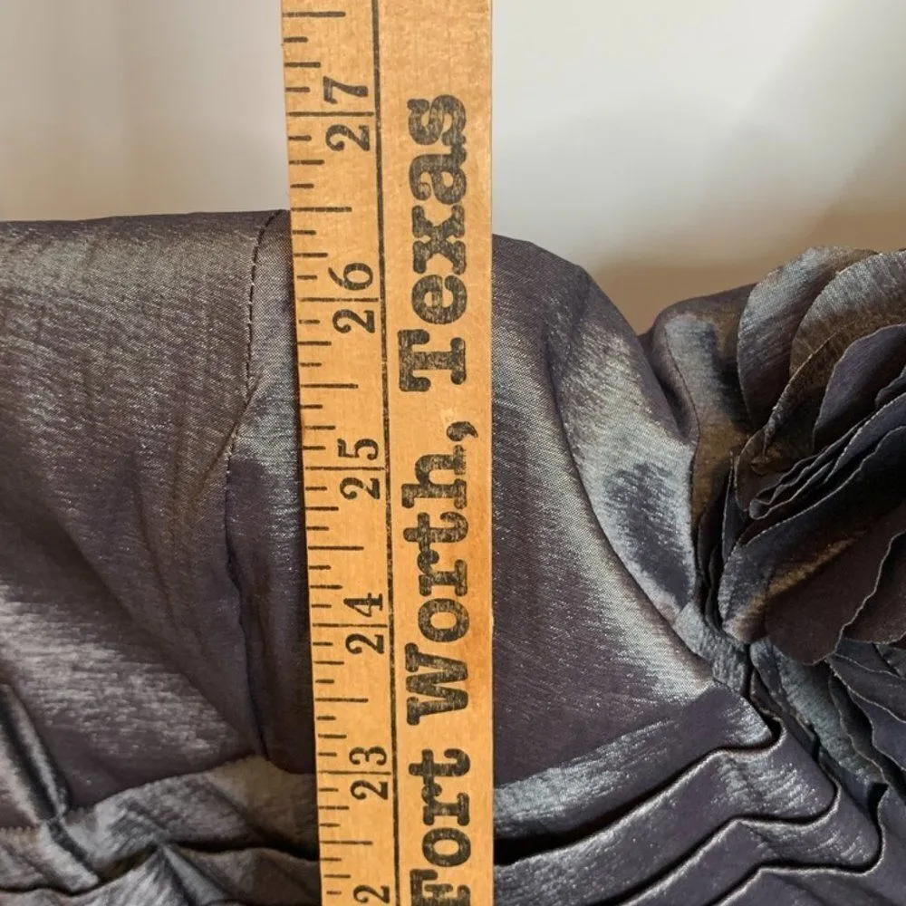 Snap One Shoulder Bubble Skirt Silver Metallic Dress Silver Size undefined - Image 6