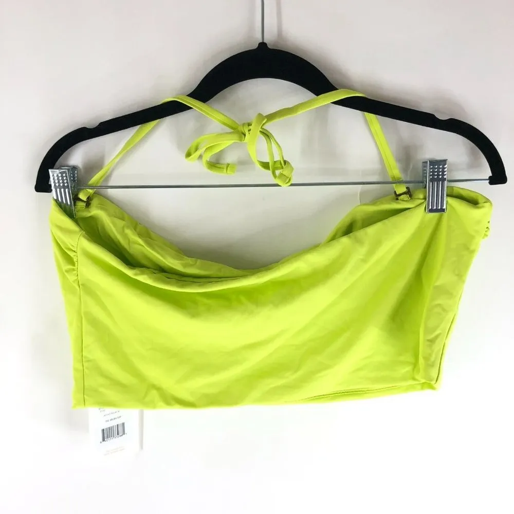 Andie Swim The Aruba Bikini Top Halter Removable Strap Neon Lemon Green XL - Image 4