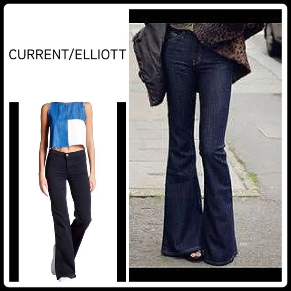 New. Current Elliott stretch dark denim jeans with raw hem. May fit a 28 tall - Image 2