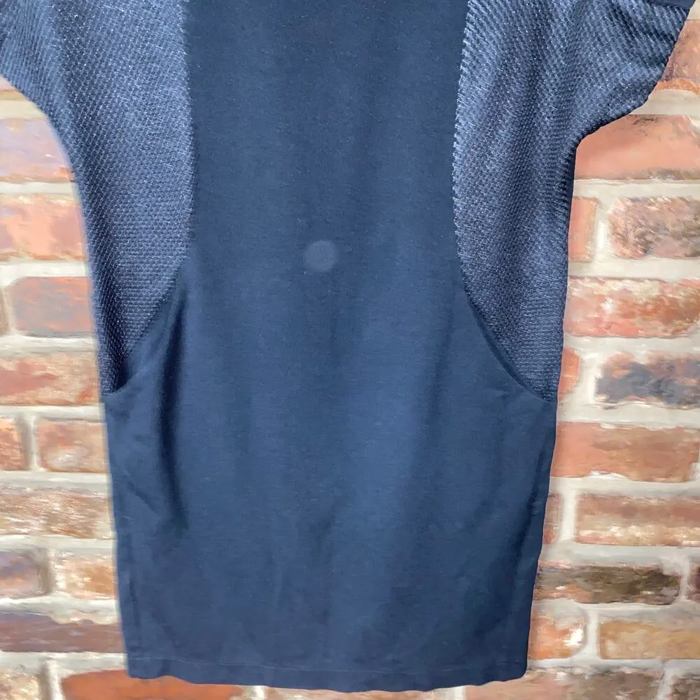 Mango MNG Casual Black Metallic Mesh Short Sleeve Mini Dress Women's Size XS - Image 3