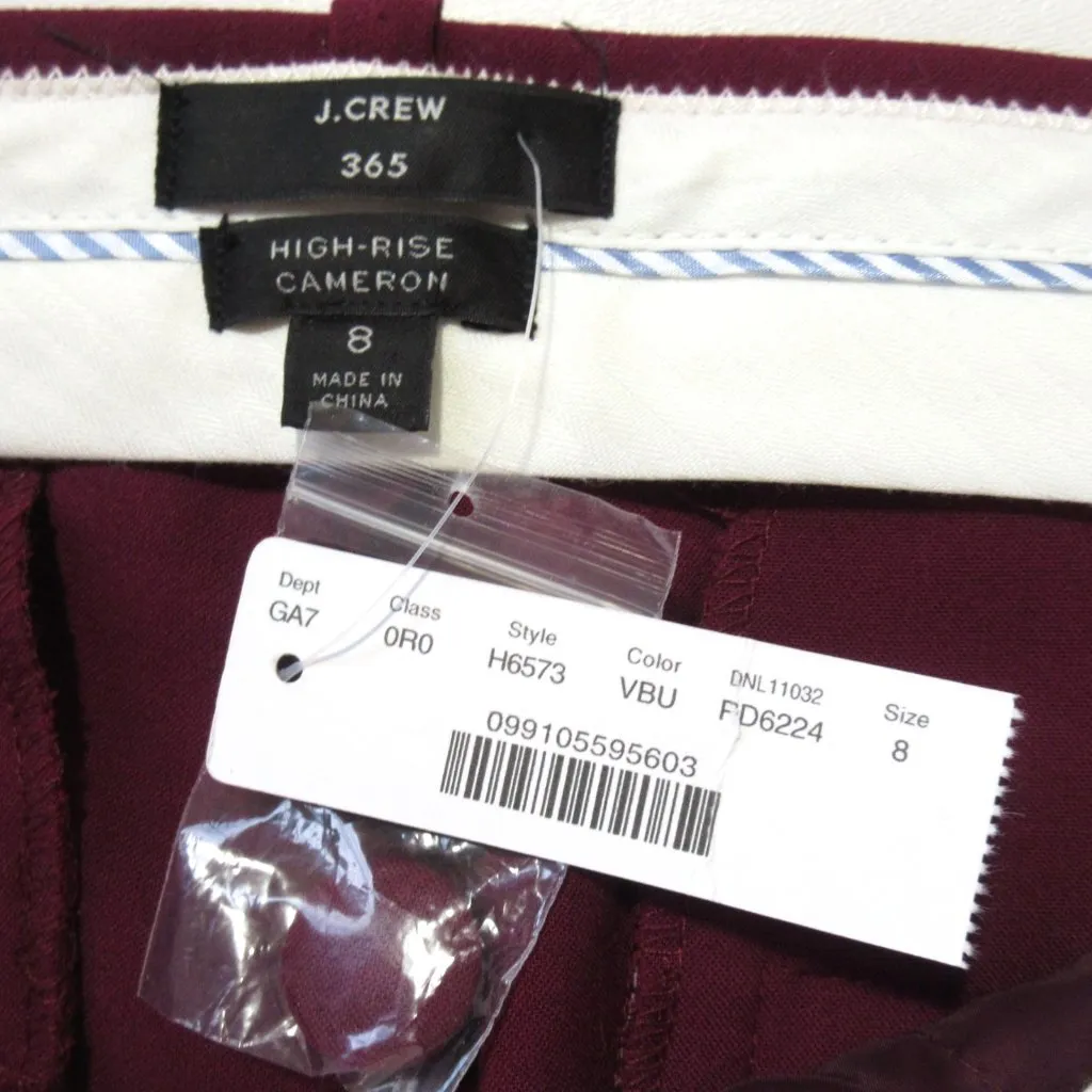 NWT J.Crew High Rise Cameron in Burgundy Four Season Stretch Ankle Pants 8 - Image 3
