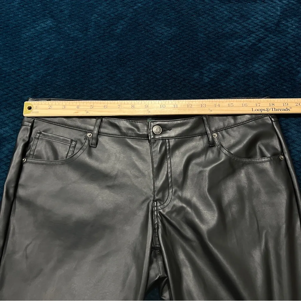 Wild‎ Fable Black Faux Leather Low Rise Flare Pants Size 14 - Image 9