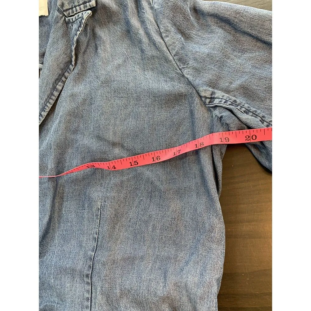 Soft Surroundings Chambray‎ Jacket Women's PS Petite Small Tencel Blue Blazer - Image 8