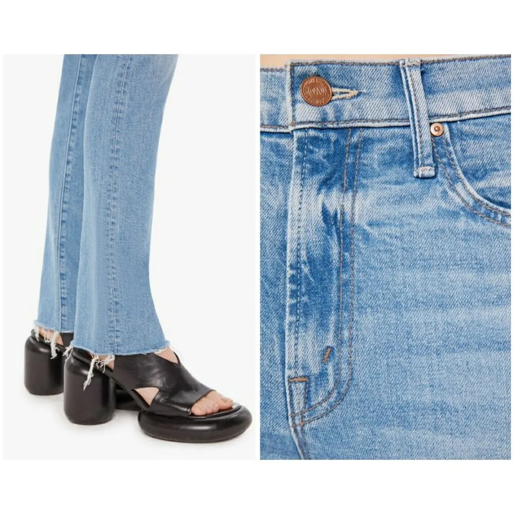 💕MOTHER💕 The Insider Sneak Fray Jeans ~ Love On The Beat 31 NWOT Blue - Image 7