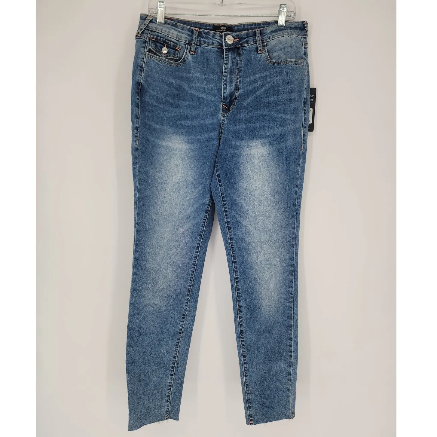 True Religion Halle Flap Skinny Raw Jeans - Medium Cloudless Wash Size 31 - Image 15