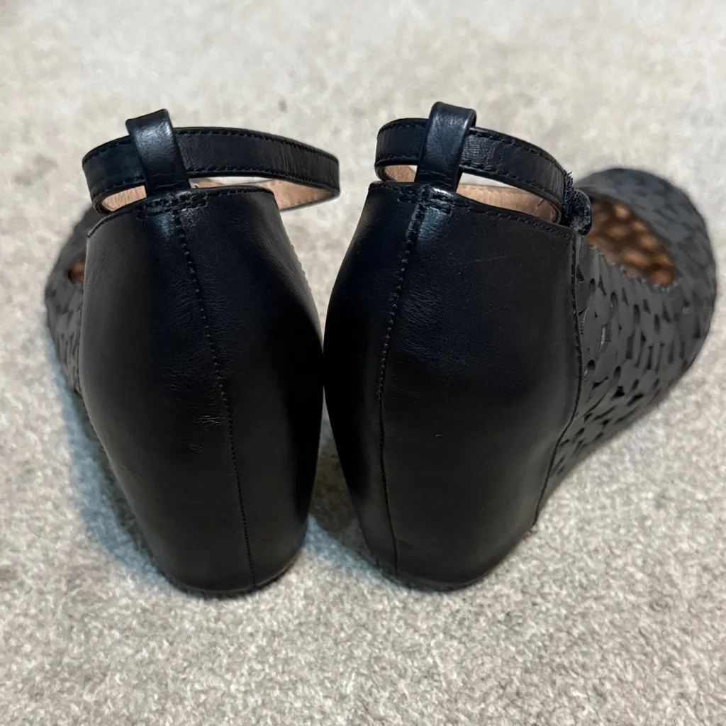 Woman’s Havana Jeffrey Campbell Collab Black Wedge Shoes Size 8 Elegant - Image 4