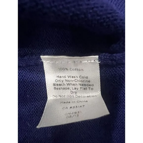 Talbots Navy Blue‎ Cardigan Button Up  Knit Long Sleeve Sweater Size X - Image 7