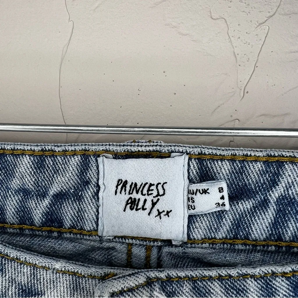 Princess Polly‎ Behati Distressed Raw Hem High Rise Straight Leg Denim Jeans - Image 7