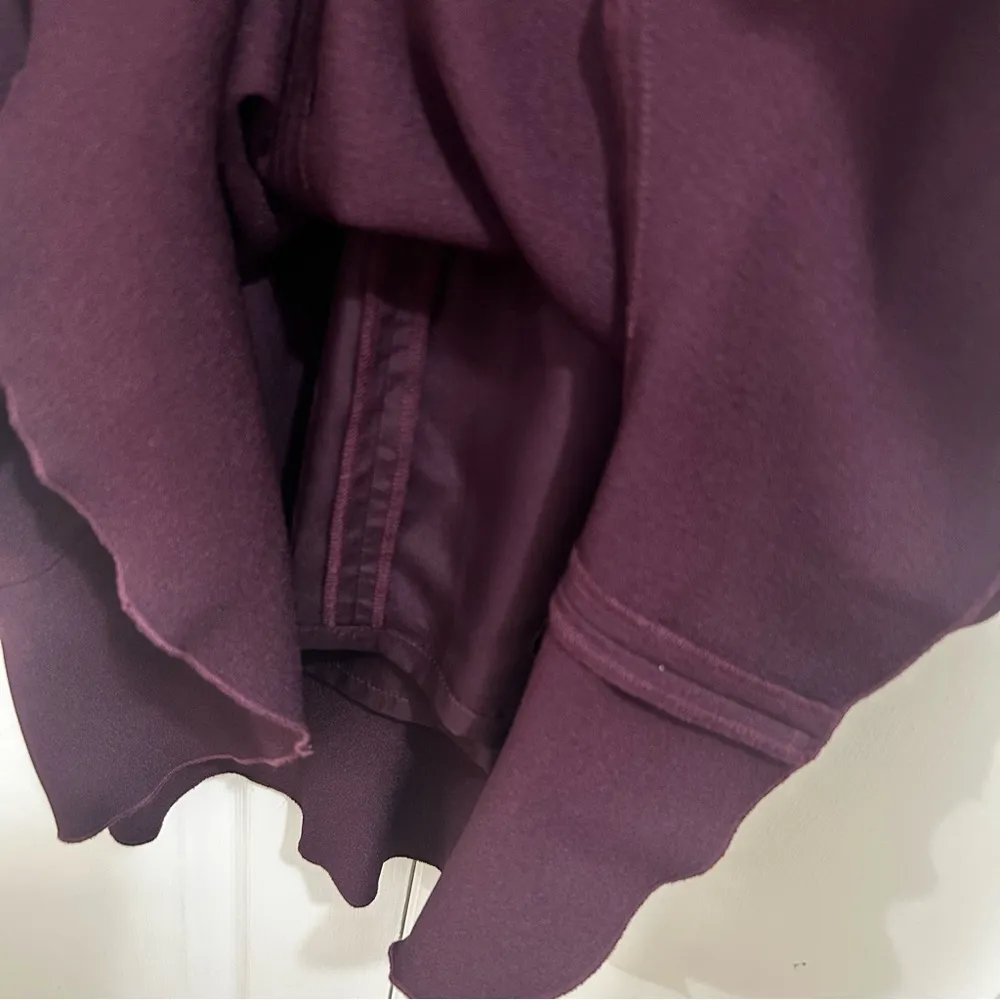 Karl Lagerfeld Eggplant Purple Ruffled Cap Sleeve Tiered Mini Dress Size 6 - Image 7