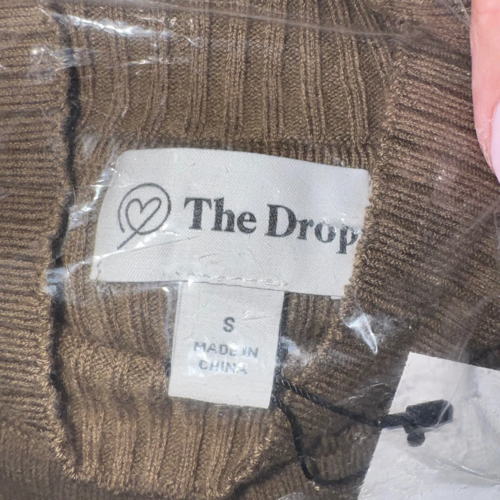 The Drop Karolina Capers Olive Green Ribbed Mock Neck Sleeveless Knit Top Size S - Image 5