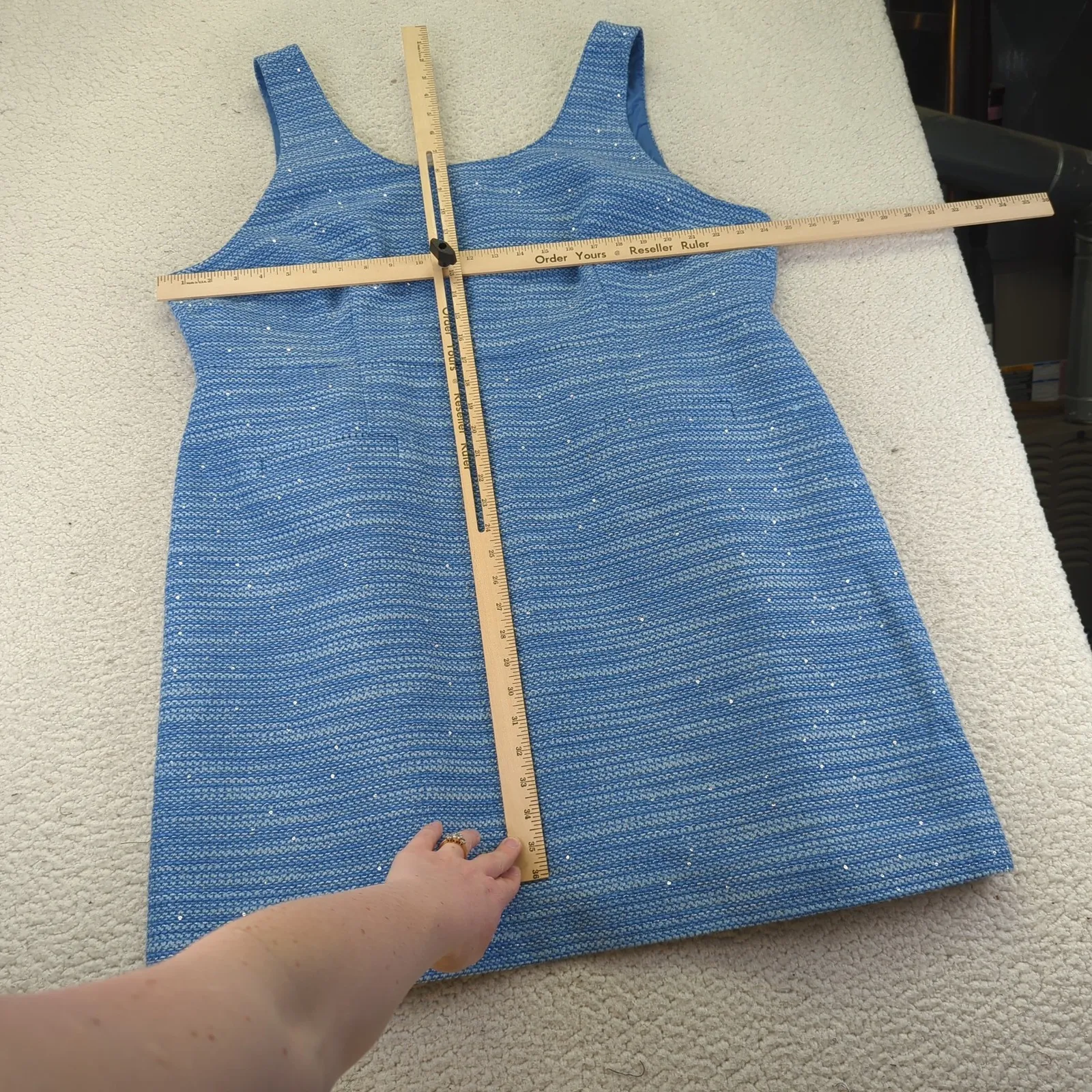 J Crew Blue Sequin Tweed Louisa Lady Jacket Mini Sheath Dress Set 22 BP602 BR725 - Image 16