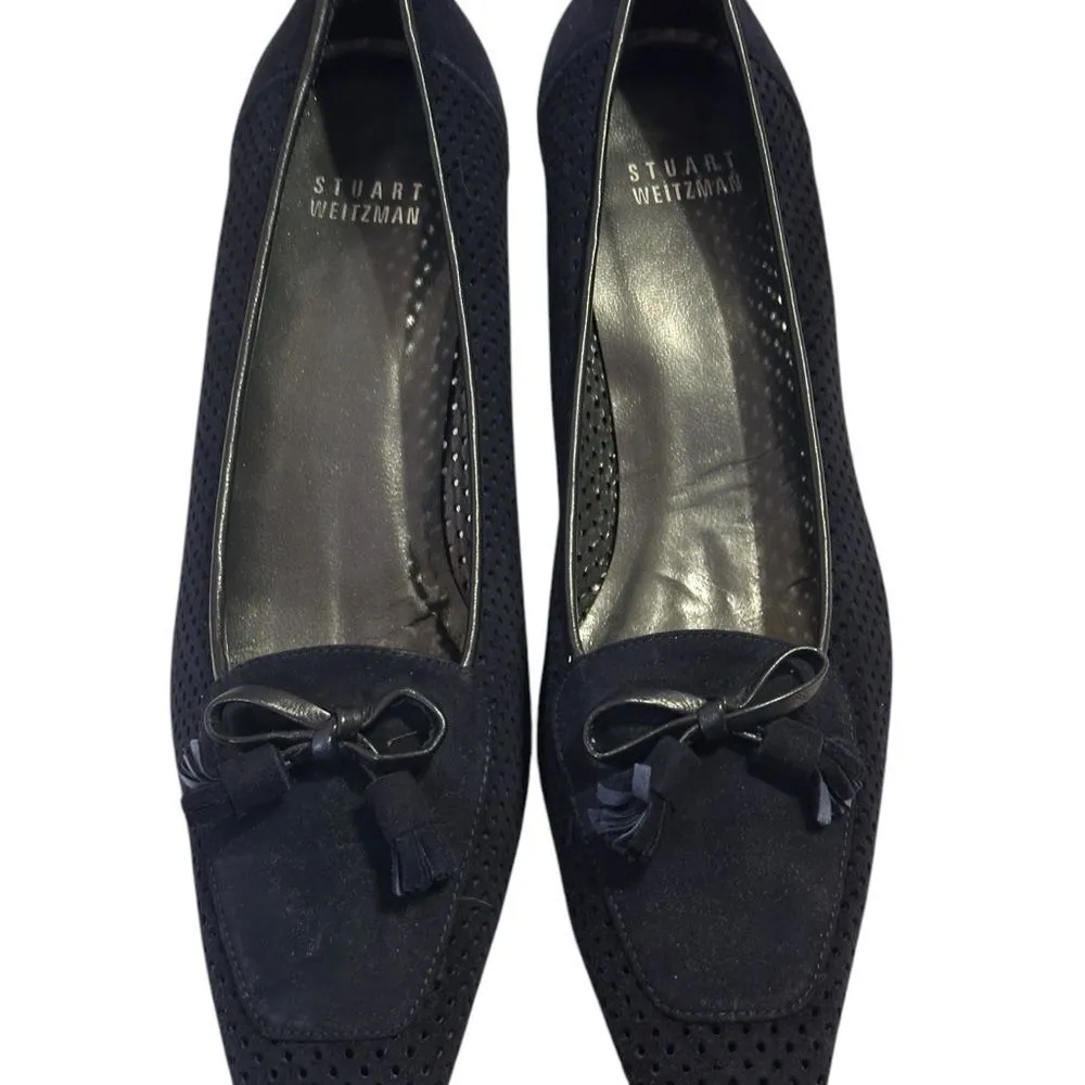 Stuart Weitzman Black Suede Kitten Hill Pumps Size 8 Nwot - Image 5