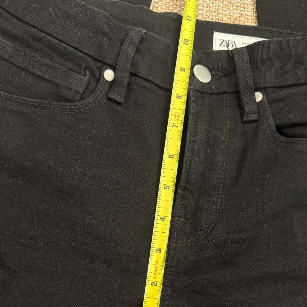 Zara Black Jeans Stretch High Rise Boot Cut Flare size 4 - Image 5