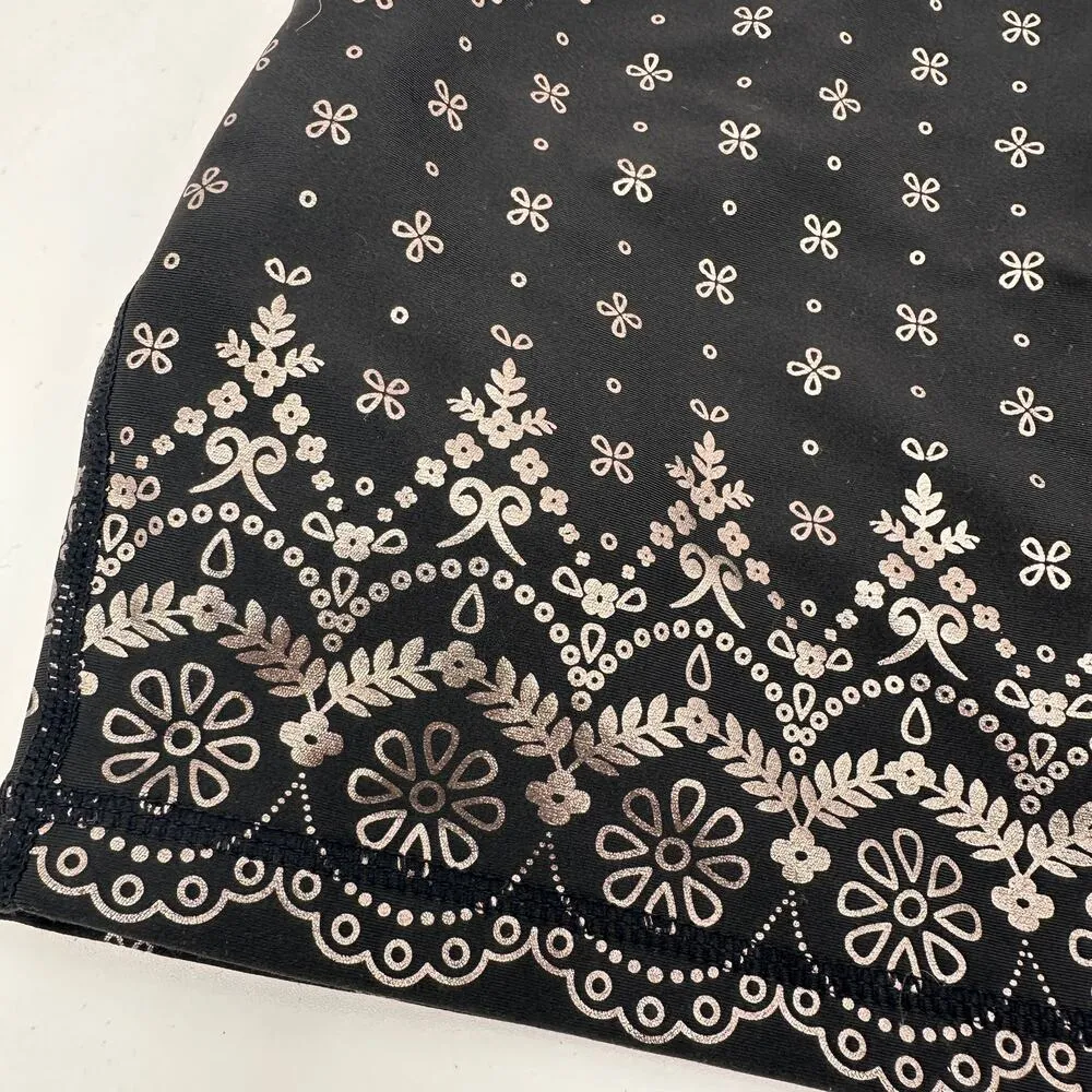 Glyder Lacey Halter Black & Silver Wildflower Lace Sports Bra Size XS - Image 7