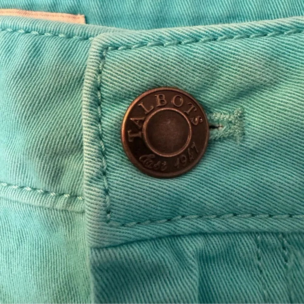 Talbots Curvy Aqua Crop Pants 16P Stretch Cotton Capri Comfort Fit - Image 4