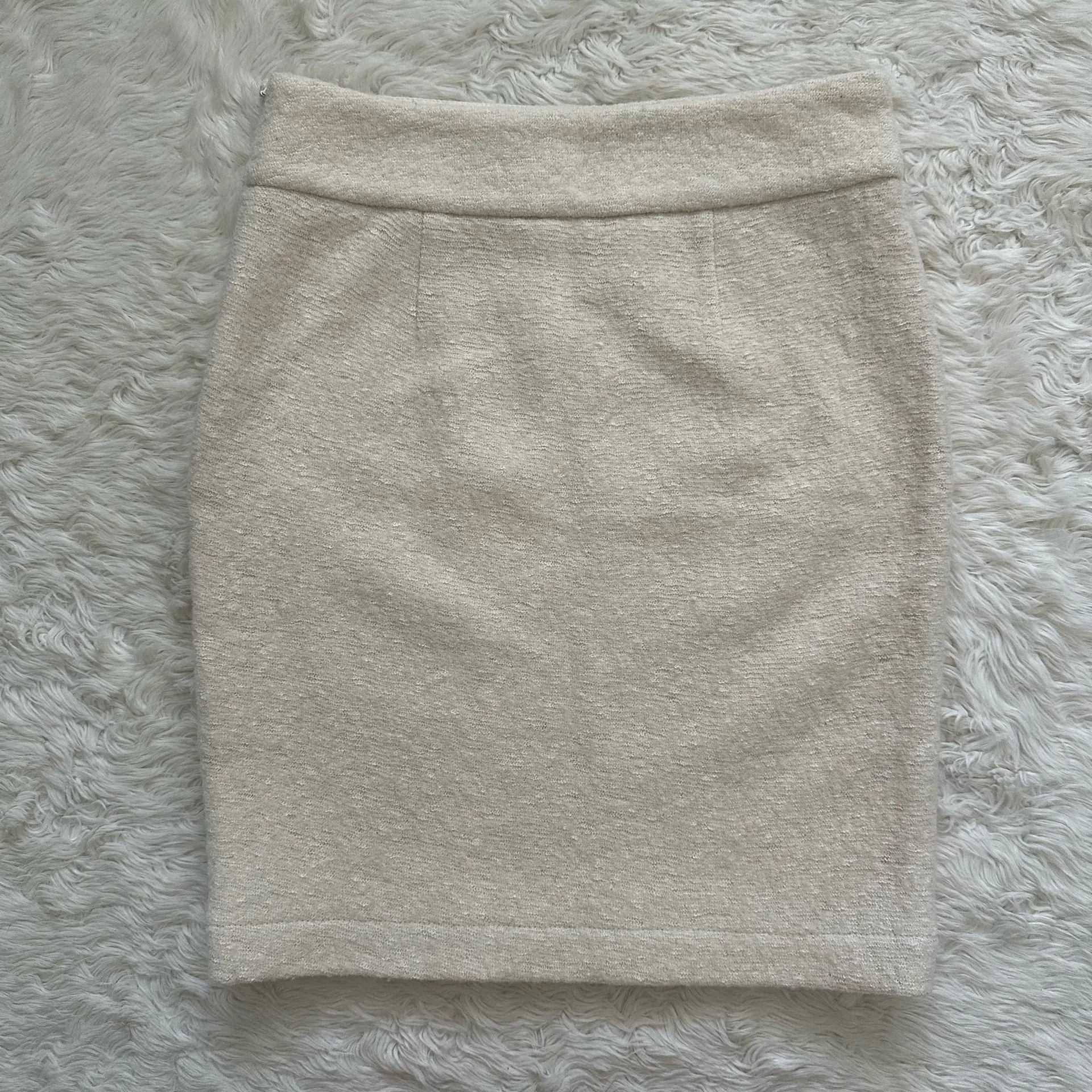 Banana Republic Skirt Pencil Straight Knit Above The Knee Wool Blend Cream Sz 0 - Image 2