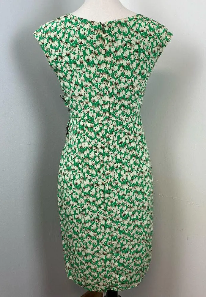 Anthropologie Moulinette Soeurs Green Silk Floral Undercurrents Tulip Dress Sz 2 - Image 7