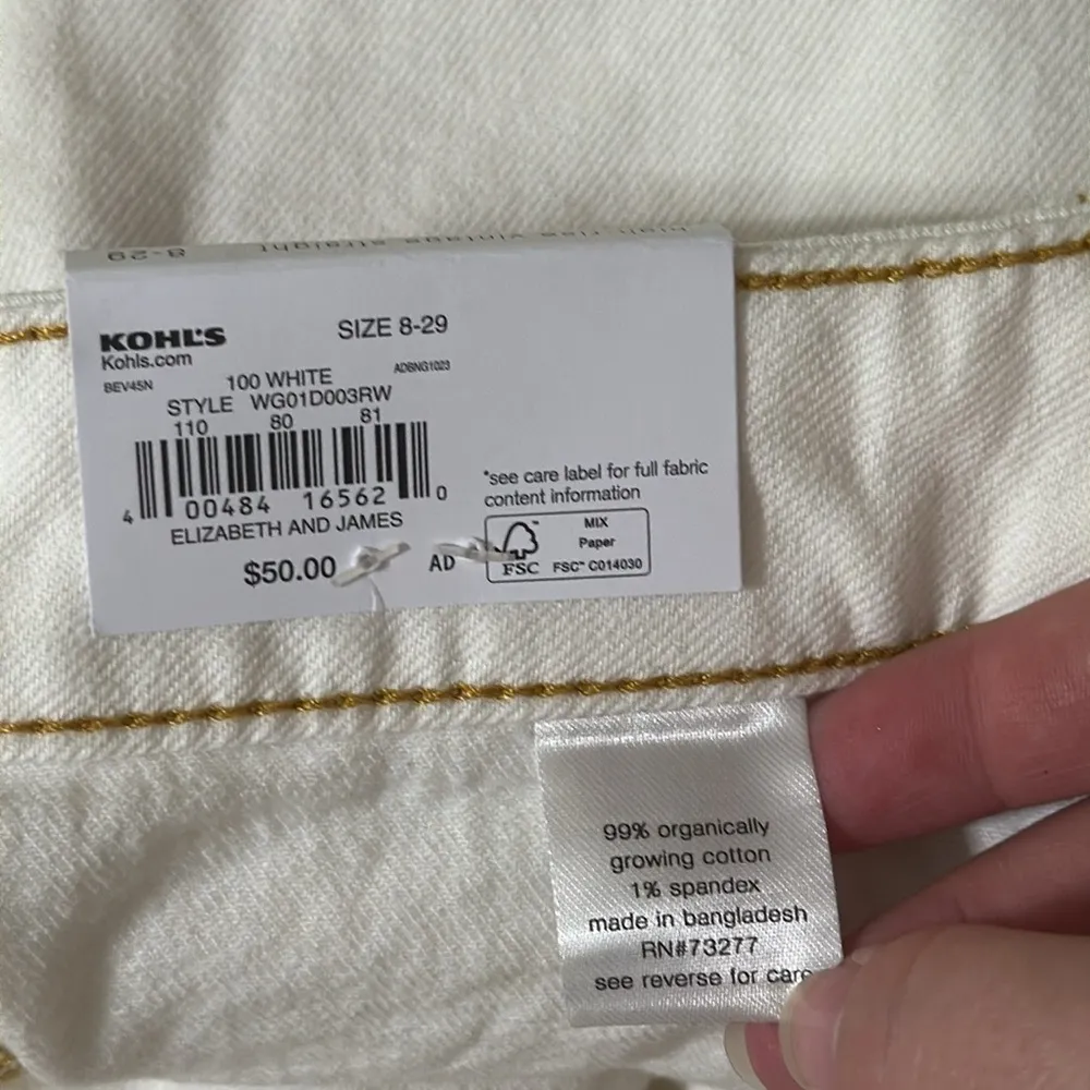 Elizabeth and James Women’s New High-Rise Vintage Straight Off White Jeans sz 29 - Image 13