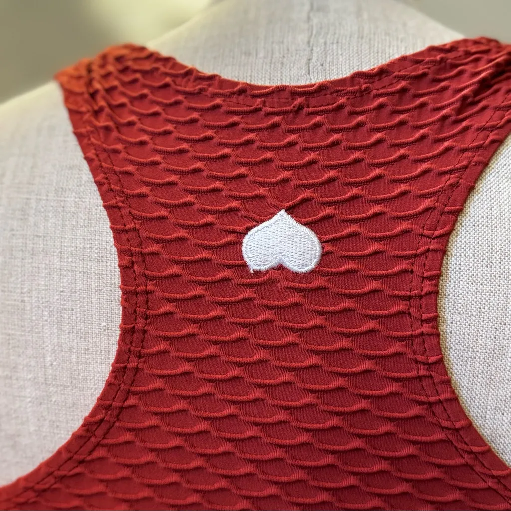 Booty by Brabants Croco Skin Scoop Top Crop Tank with Pads Supportive Orange OS - Image 10