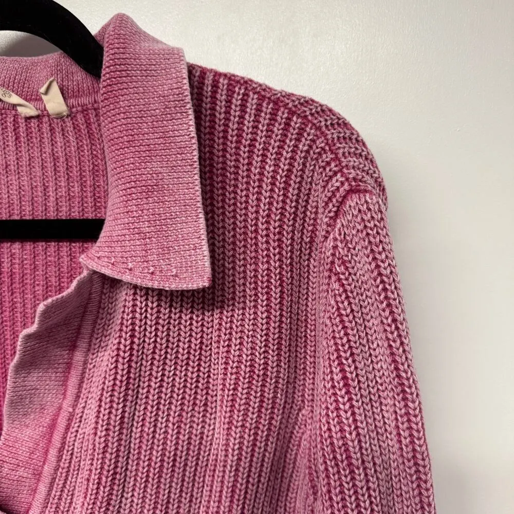 Soft Surroundings Womens Wilde Fiery Fuchsia Pink V Neck Sweater Size Medium - Image 3