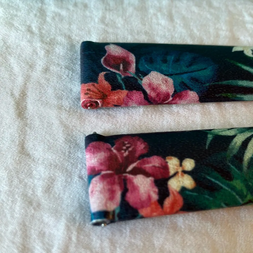 Origami Owl: Floral Watch Strap- Blue & Pink- Leather-Gold Tone - Image 10