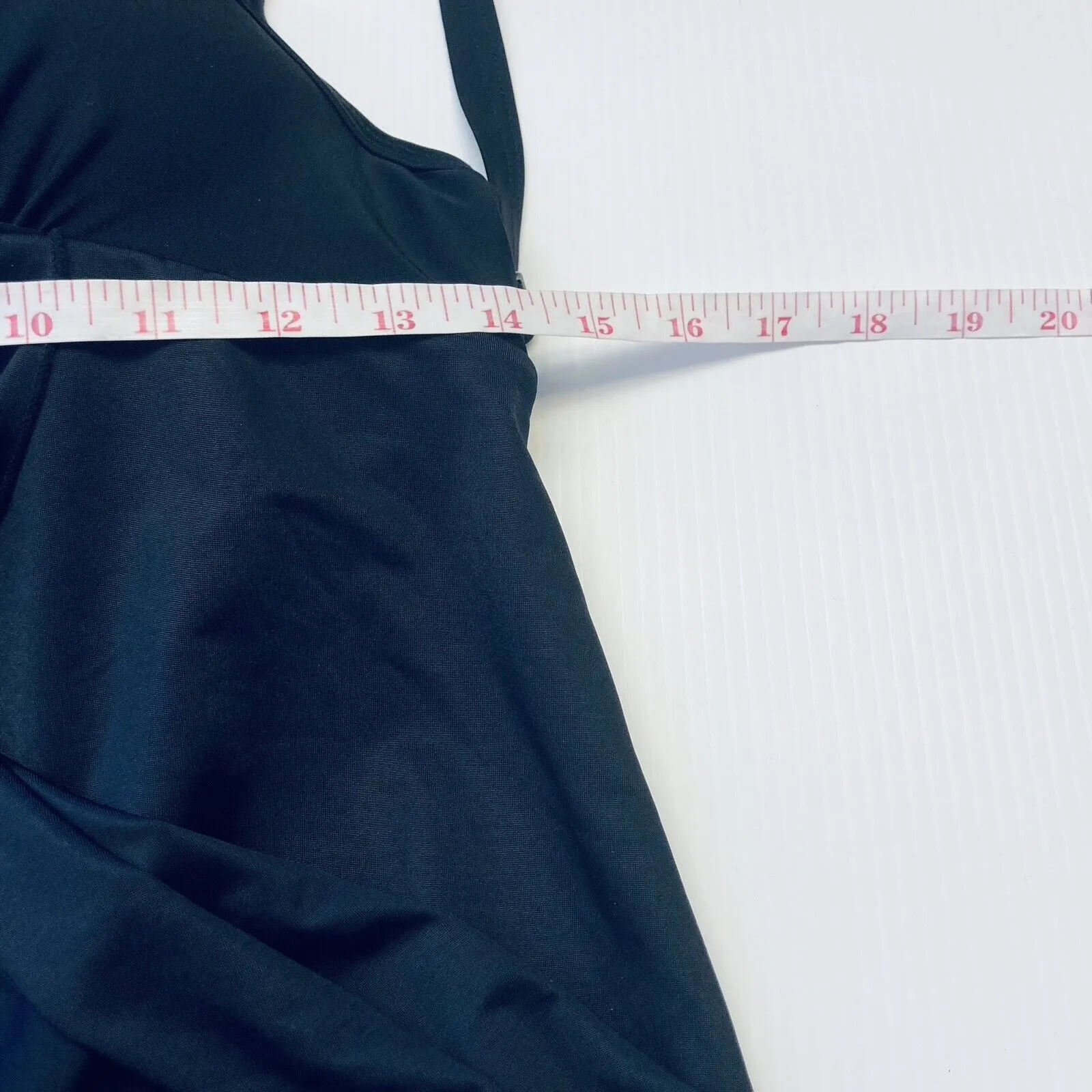 Cacique Swim Draped Tankini Top Balconette Bra Size 36C Black - Image 7