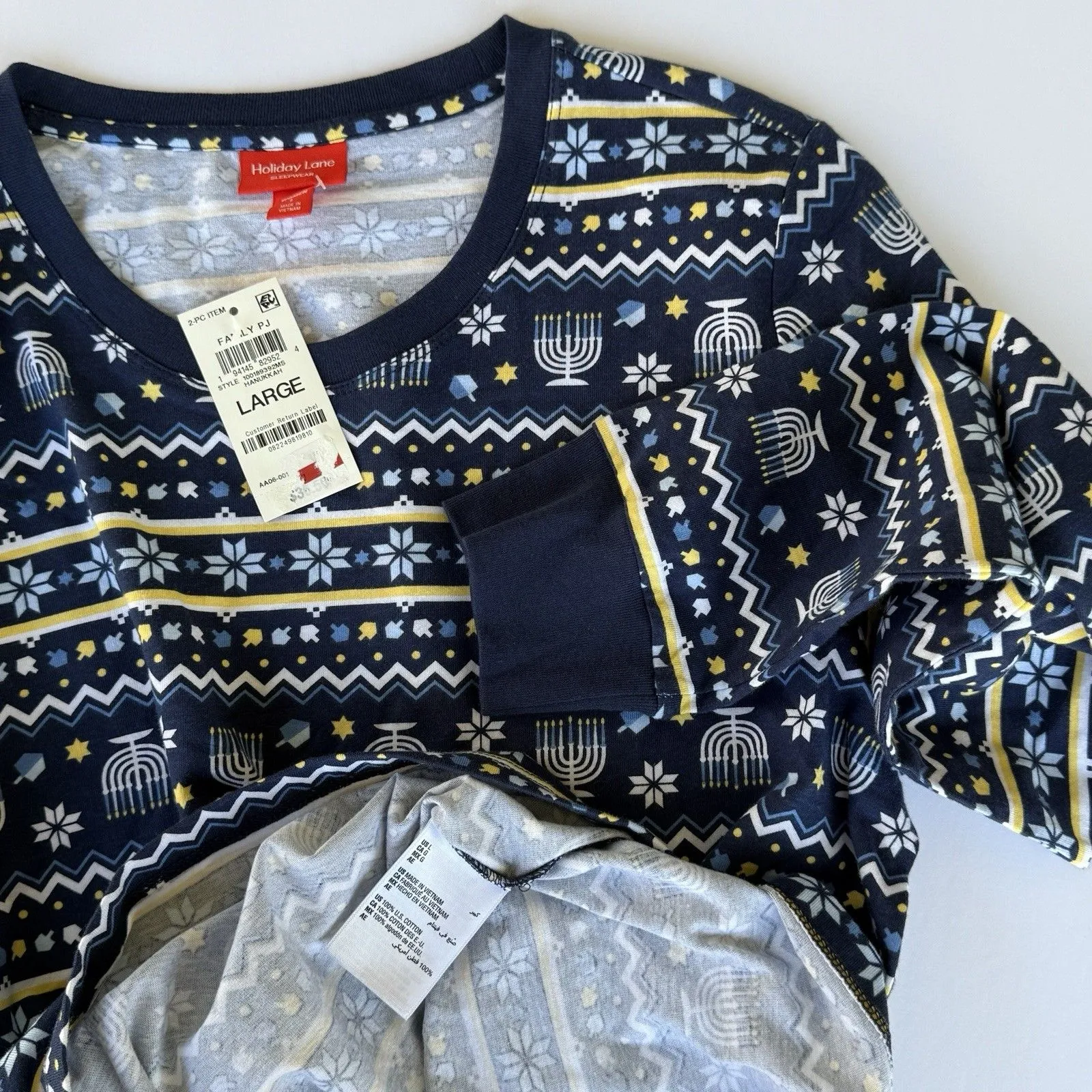 NWT Holiday Lane Women’s Festival Pajama Top Only Large Blue Print Snowflake - Image 3